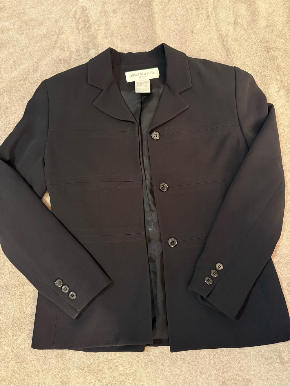 Jones New York Black Petite Single-Button Jacket